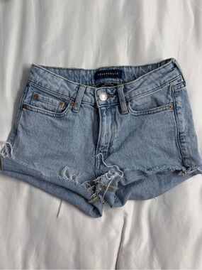 Aeropostale Light Wash Distressed Denim Cutoff Shorts